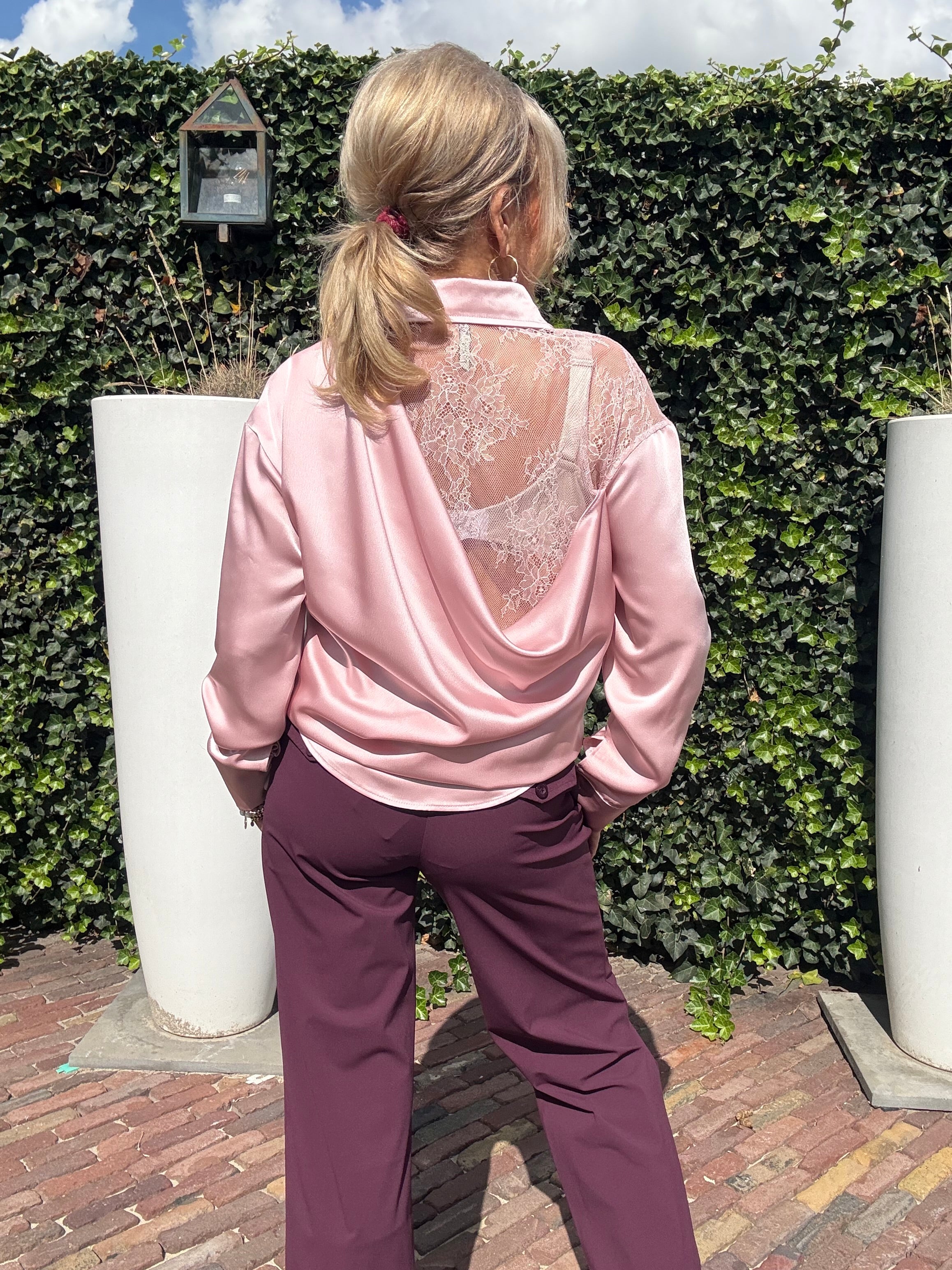 Blouse Silk Lace Pink